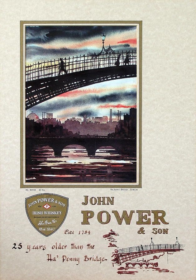 Val Byrne Painting - Johnny Power Whiskey by Val Byrne