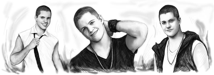 Portrait Painting - Johnny Ruffo art long drawing sketch poster by Kim Wang