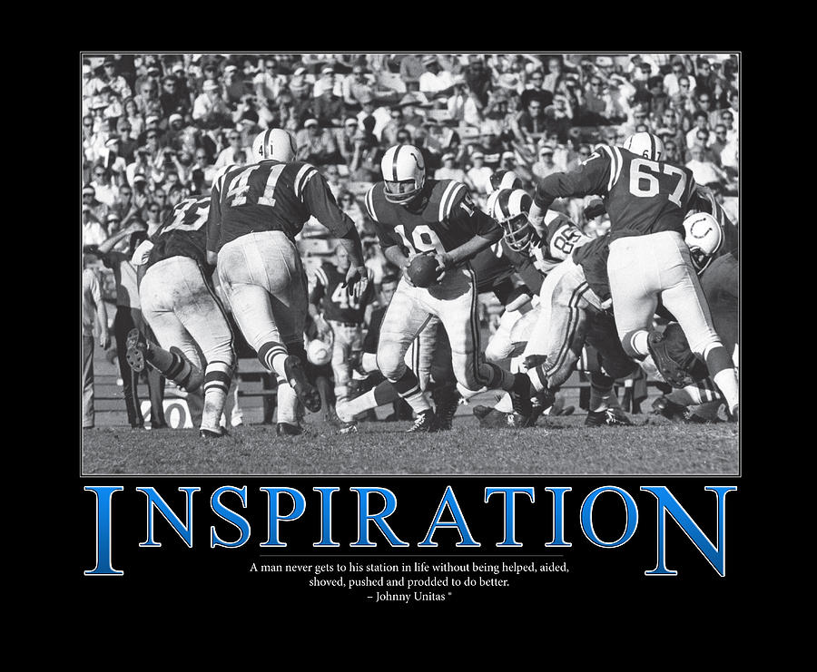 Johnny Unitas Photograph - Johnny Unitas Inspiration  by Retro Images Archive