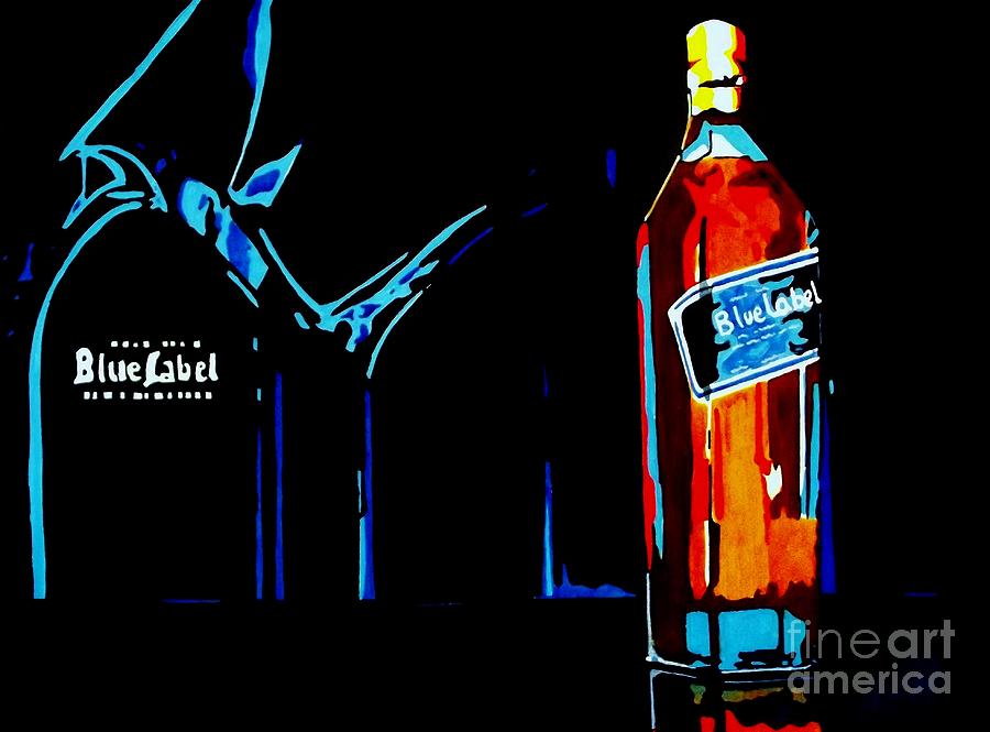 Bottle Painting - Johnny Walker Blue by Kyle  Brock