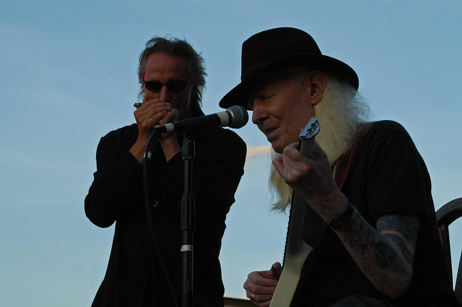 Johnny Winter and James Montgomery Playing the Blues Photograph by Mike Martin