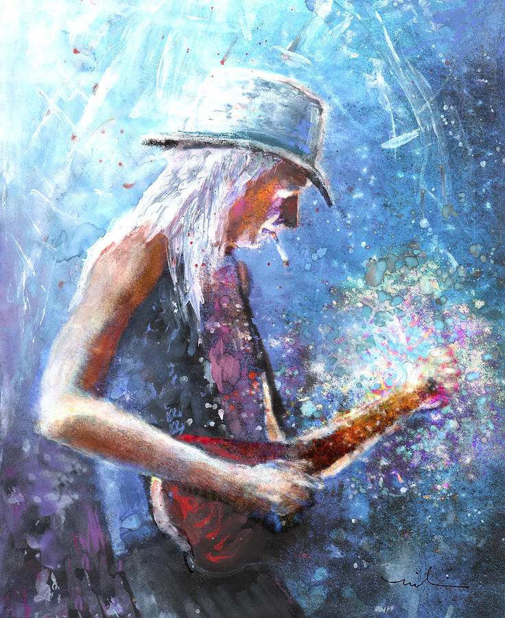 Johnny Winter Painting by Miki De Goodaboom