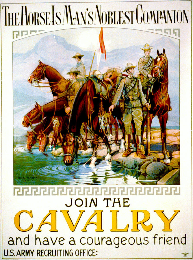 Vintage Photograph - Join the Cavalry 1920 by Padre Art