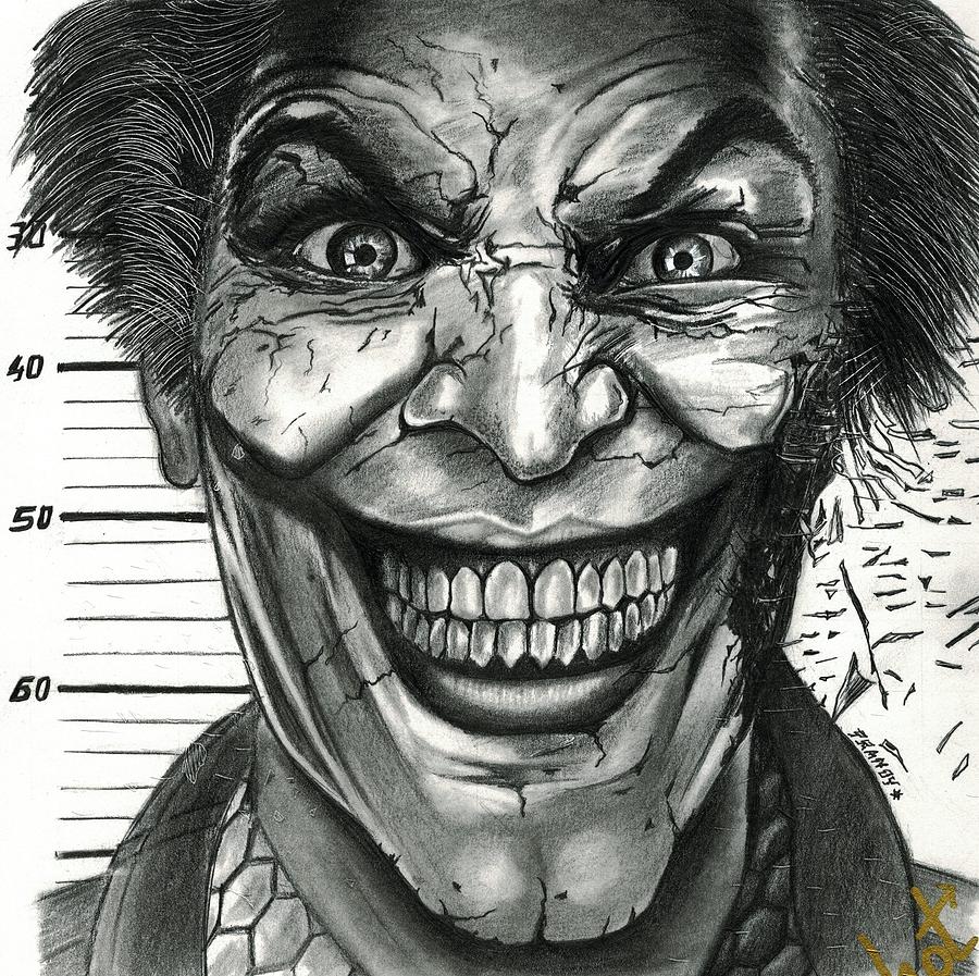 Joker MUGSHOT Drawing by Pranoy Chowdhury - Pixels