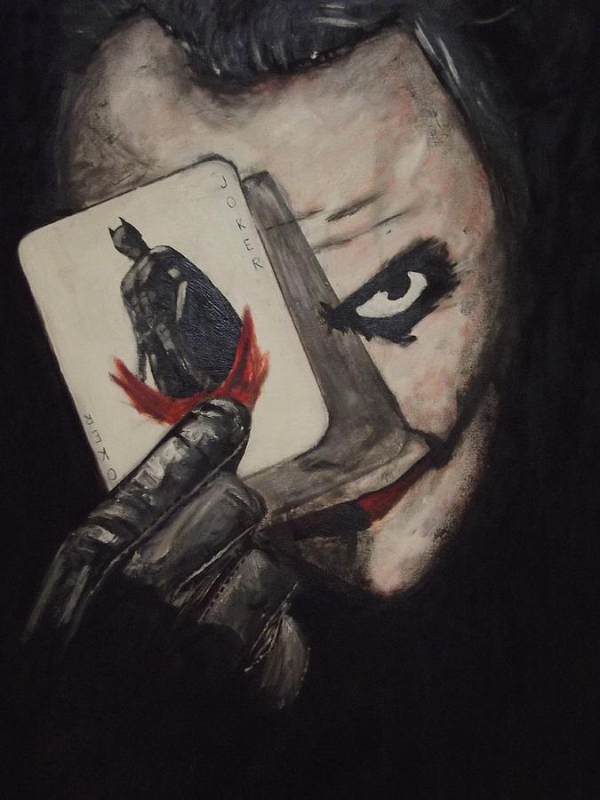 Batman Movie Painting - Joker Portrait by Amy Jayne Roper