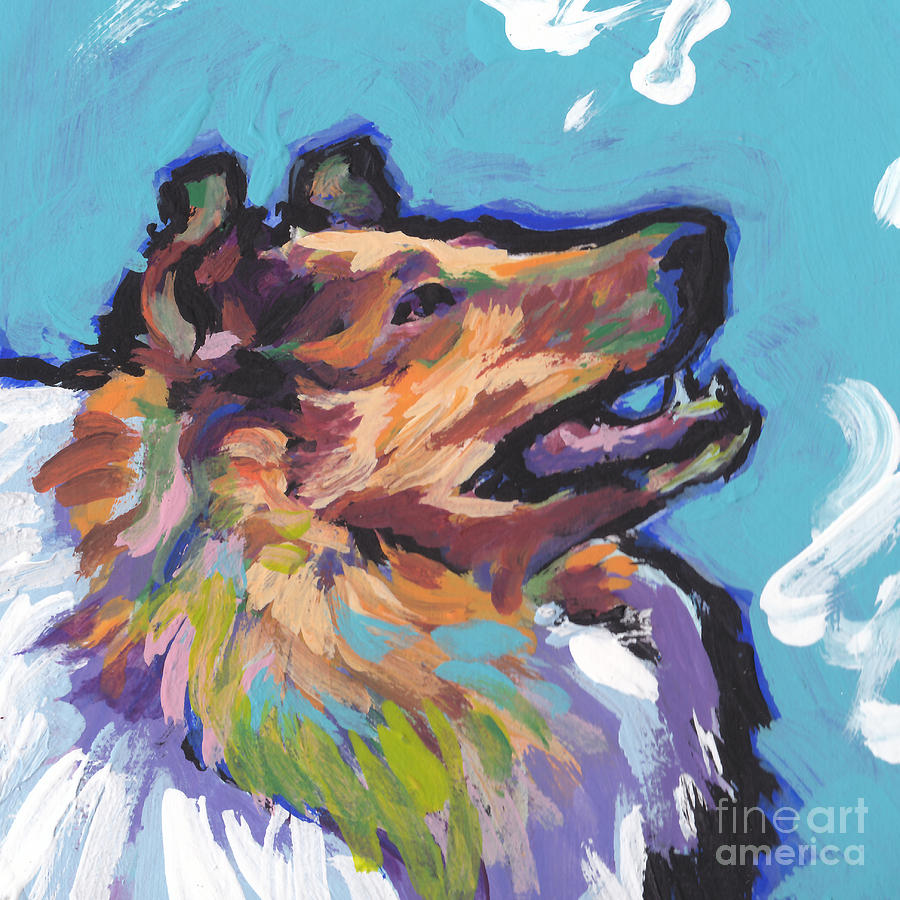 Dog Painting - Jolly Collie by Lea S