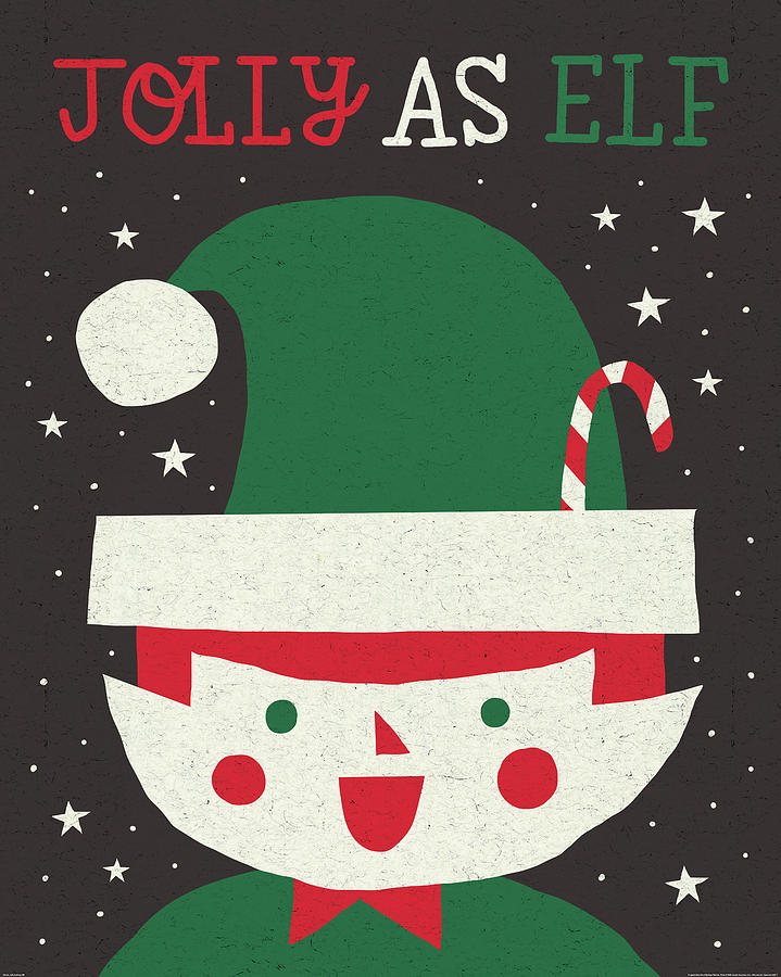 Christmas Painting - Jolly Holiday Elf by Michael Mullan