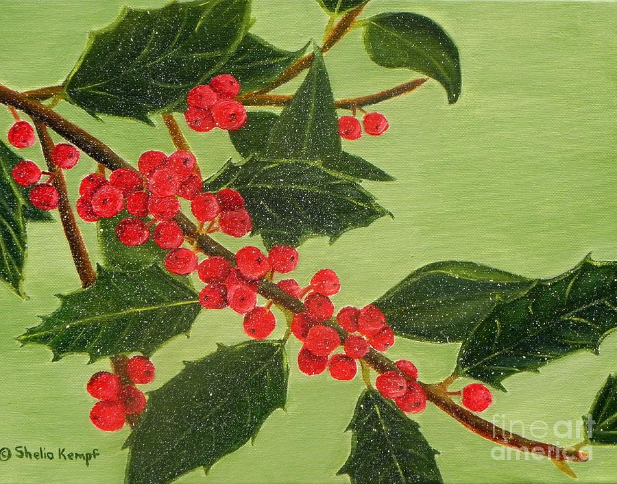 Jolly Holly Berries Painting by Shelia Kempf