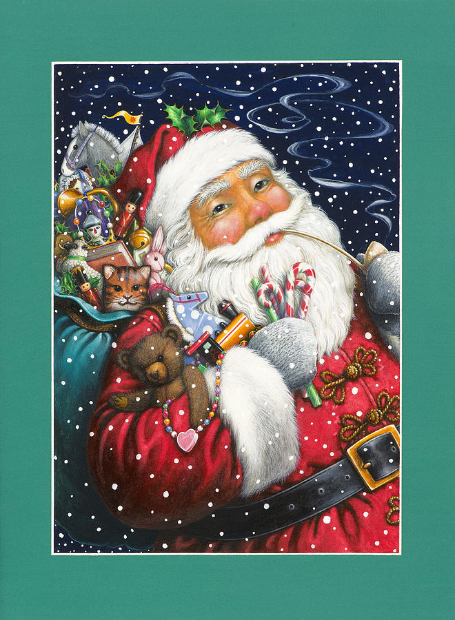 Jolly Santa Painting by Lynn Bywaters