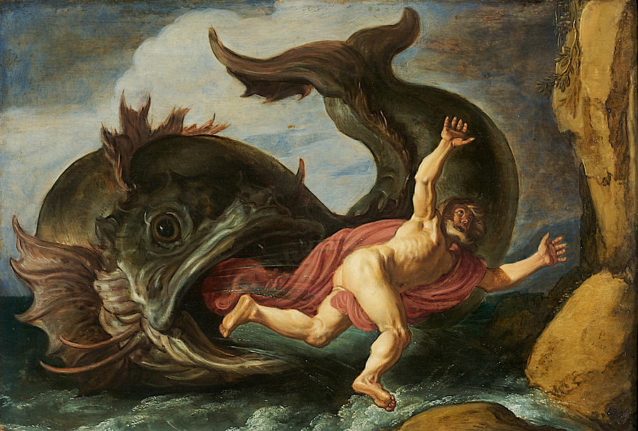 Pieter Lastman Painting - Jonah and the Whale by Pieter Lastman