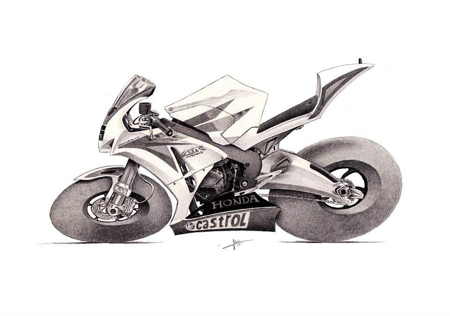 Jonathan Rea's Superbike Drawing by Nick Naethuijs