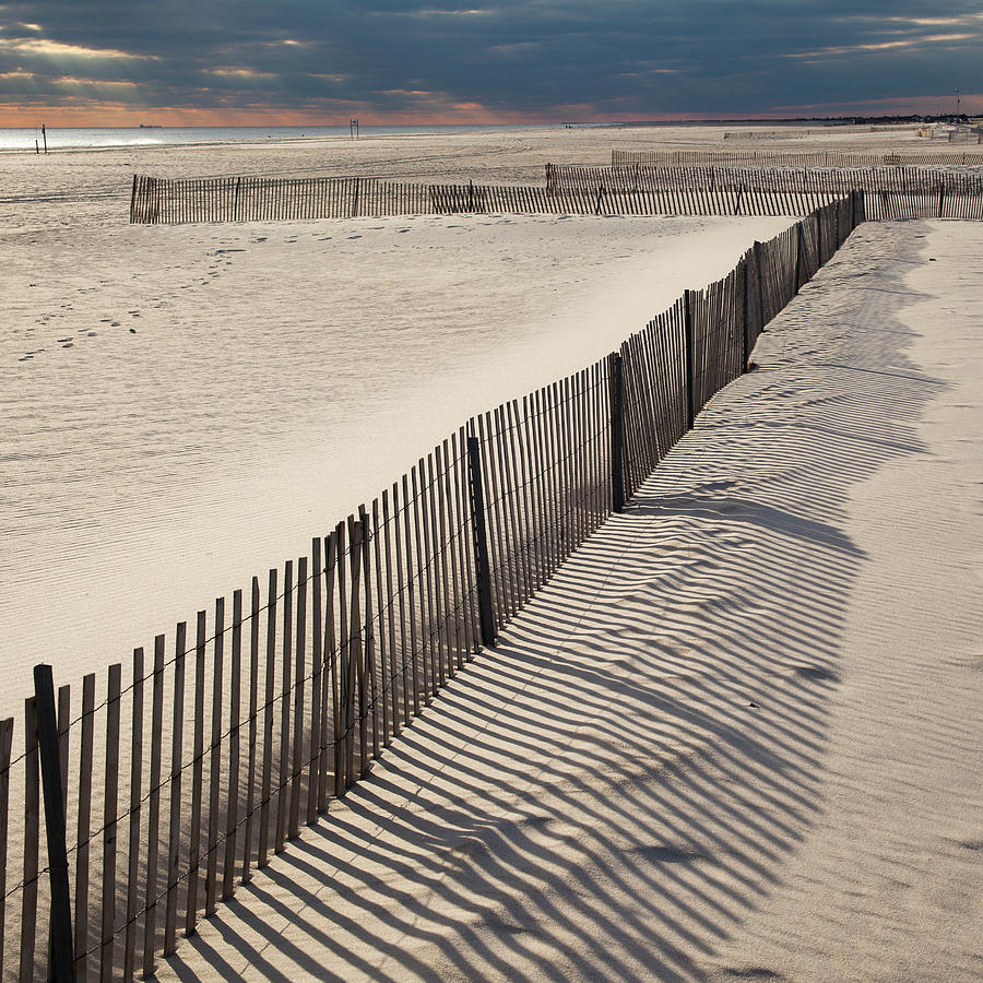Jones Beach In Autumn. Shadows From The Photograph by Alex Potemkin