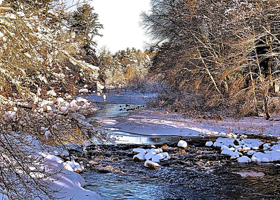 Winter Photograph - Jones River Kingston MA by Janice Drew