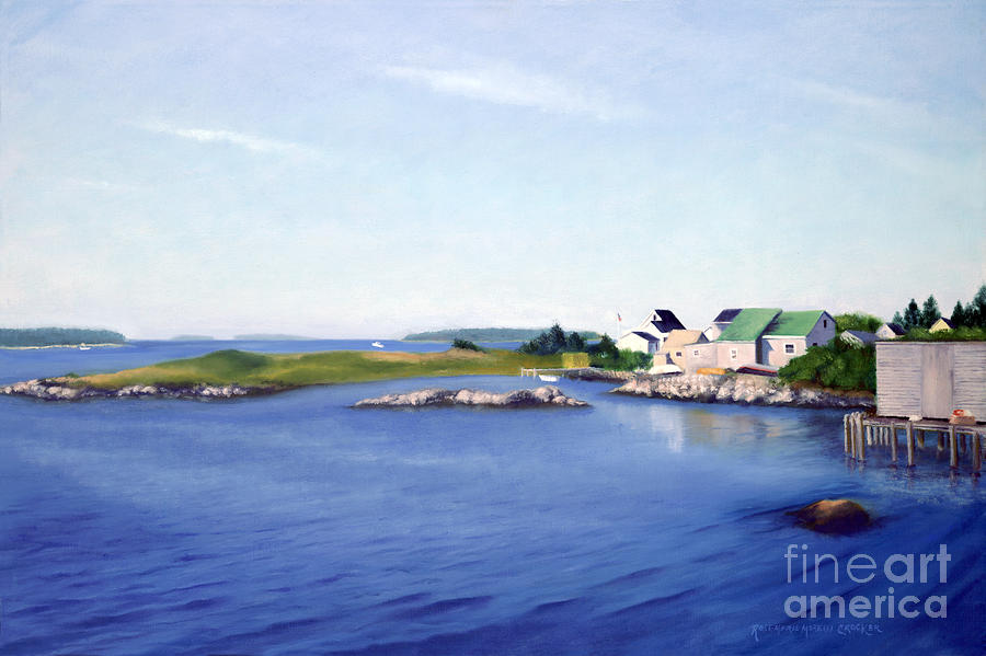 Jonesport Harbor Maine Painting by Rosemarie Morelli
