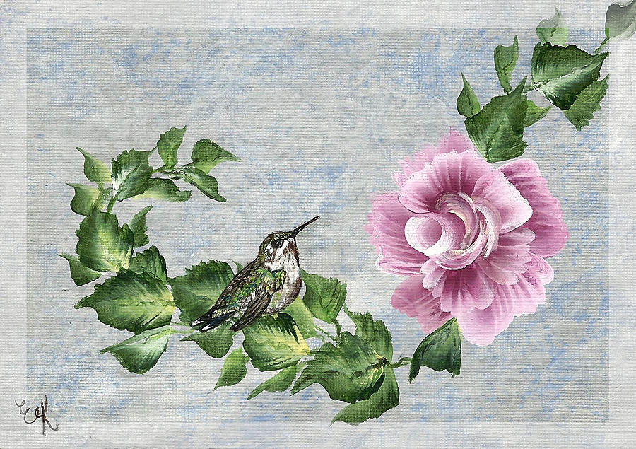 Bird Painting - Jonis Flying Jewel by Ella Kaye Dickey