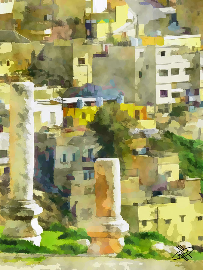 Landscape Digital Art - Jordan/Amman/citadel by Fayez Alshrouf
