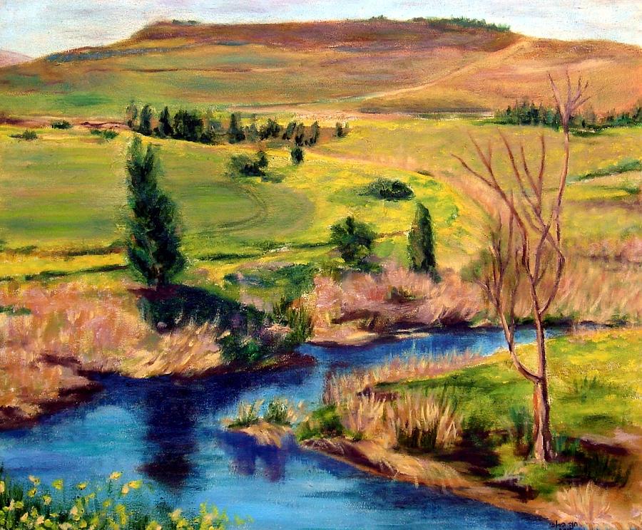 Jordan river in Israel Painting by Hannah Baruchi