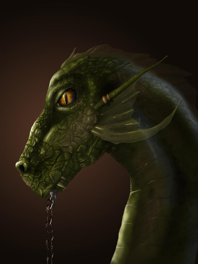 Dragon Digital Art - Jormungandr by Jess Havok