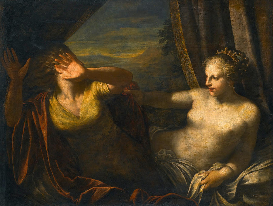 Joseph and Potiphars Wife Painting by Pietro Liberi