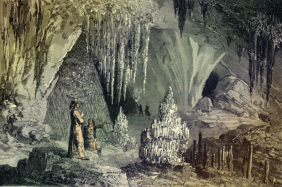 Joseph De Tournefort Exploring A Cave Photograph by Science Source