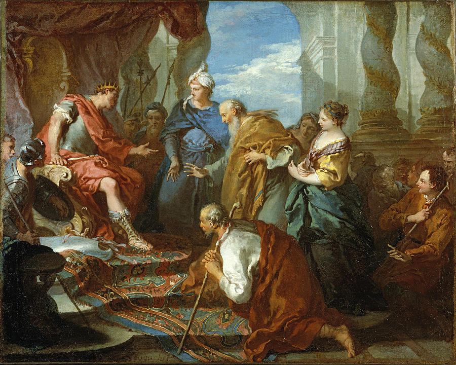 Joseph Presenting His Father and Brothers to the Pharaoh Painting by Francois Boucher