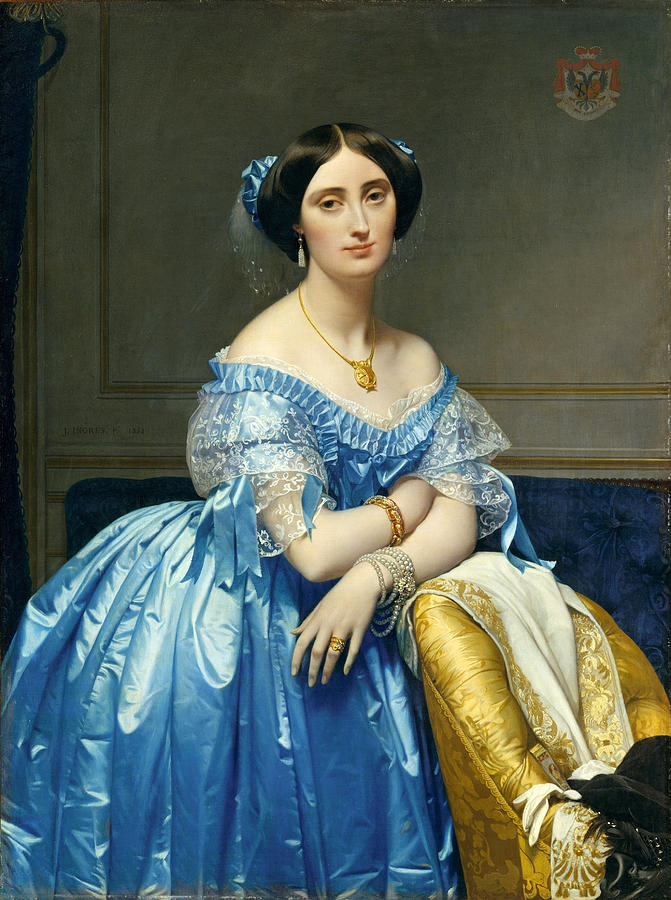 Josephine-Eleonore-Marie-Pauline de Galard de Brassac de Bearn. Princesse de Broglie Painting by Jean-Auguste-Dominique Ingres