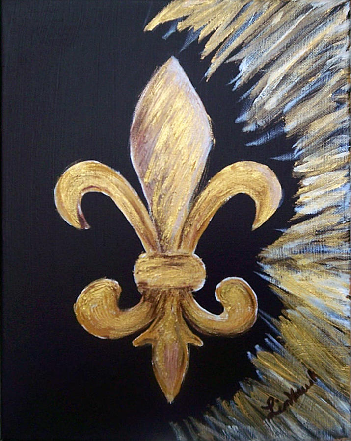 Joshs Fleur De Lis Painting  by Linda Hawkins