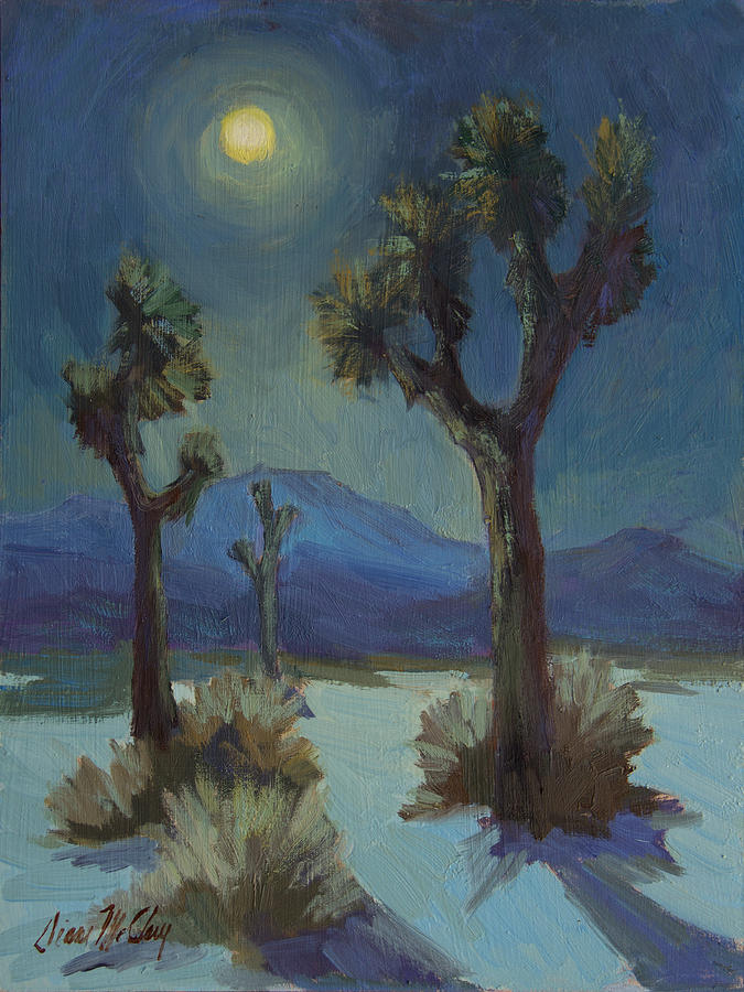 Winter Painting - Joshua Moonlight 2 by Diane McClary