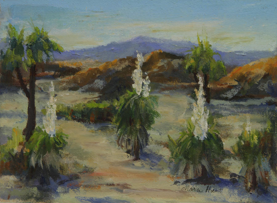 Joshua Tree in bloom Painting by Maria Hunt