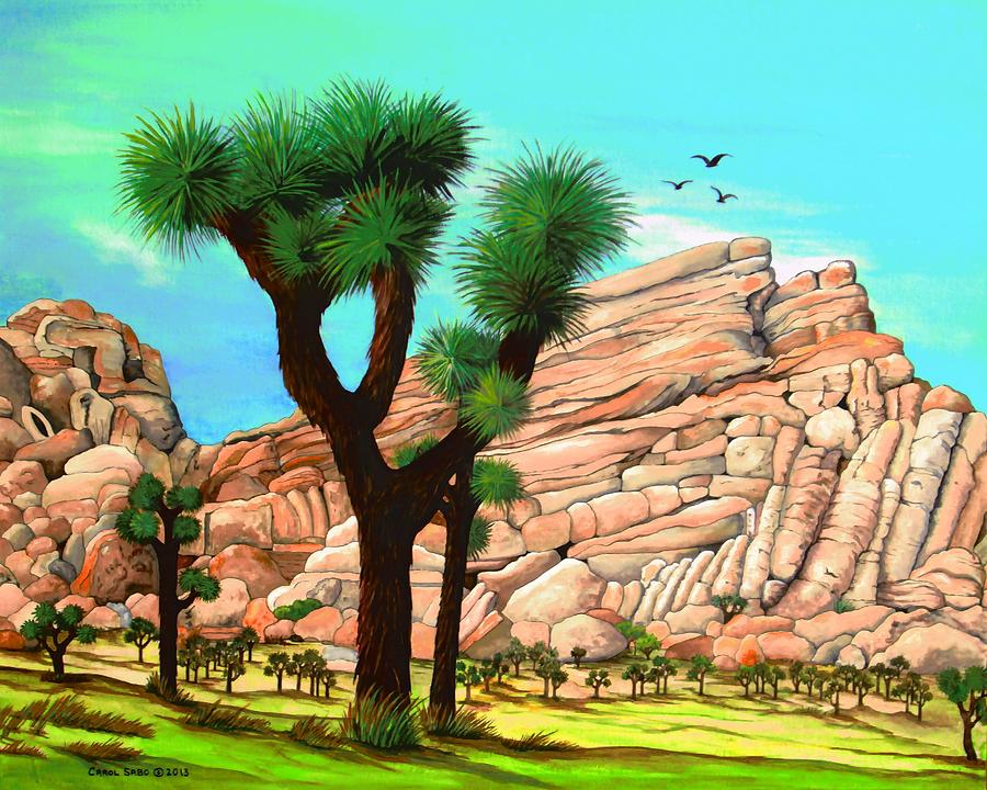 Joshua Tree National Park CA Painting by Carol Sabo