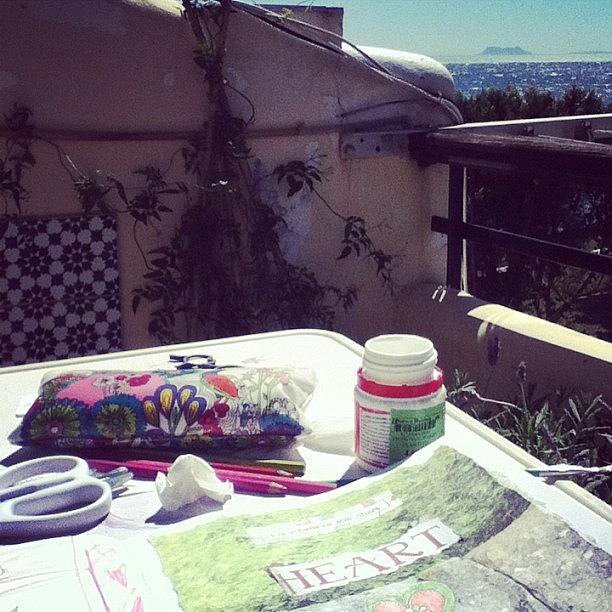 Journaling On The Balcony #luckygirl Photograph by Louise Gale