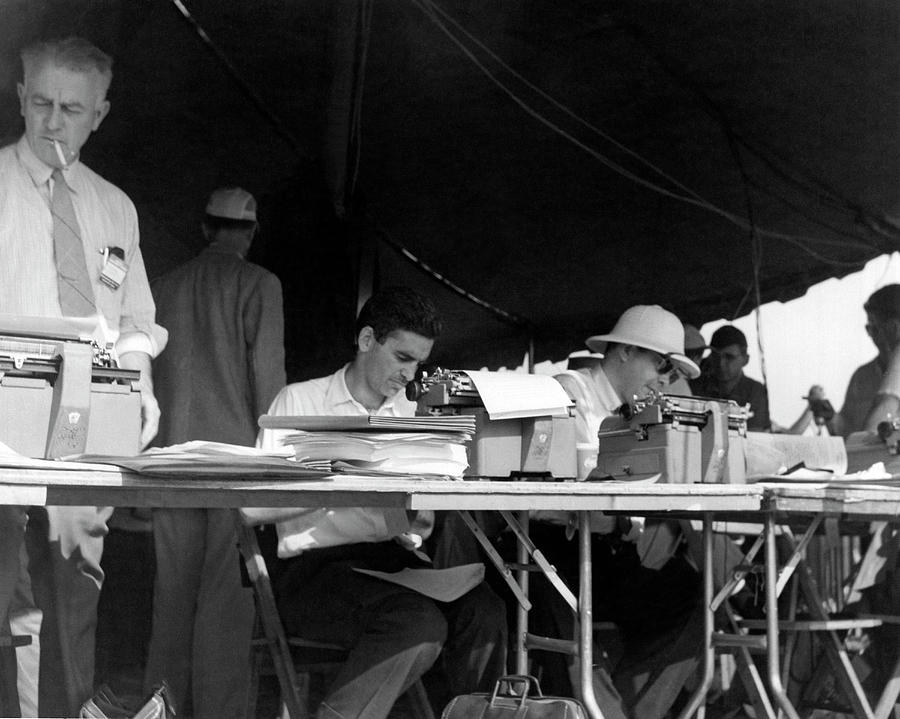 Journalists Working Photograph by Underwood Archives