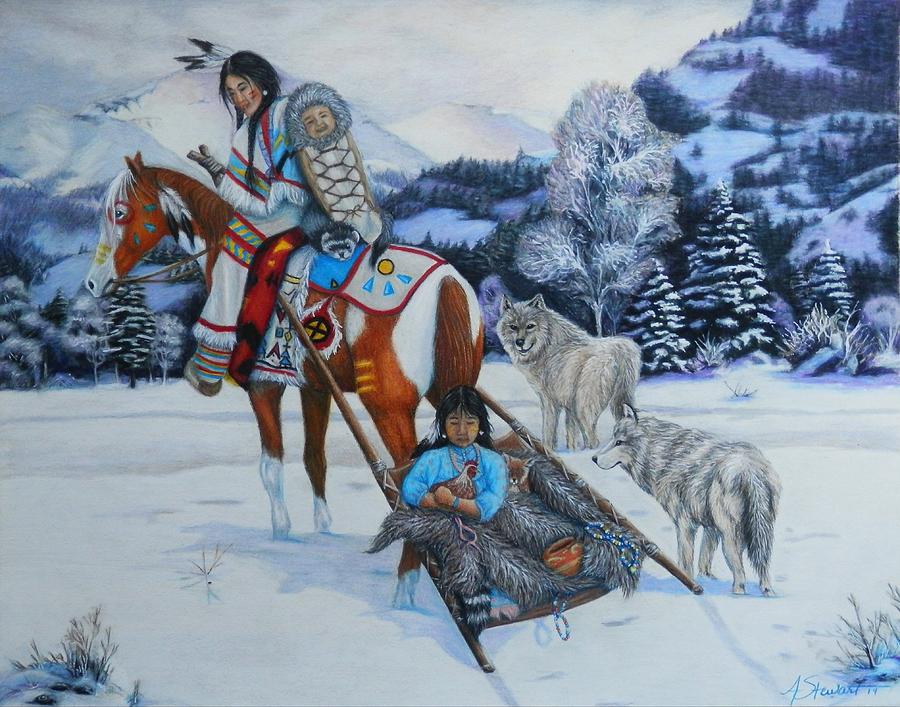 Wolves Painting - Journey Home by Amanda Hukill