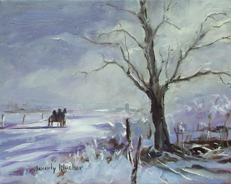 Journey Thru the Snowstorm Painting by Beverly Klucher