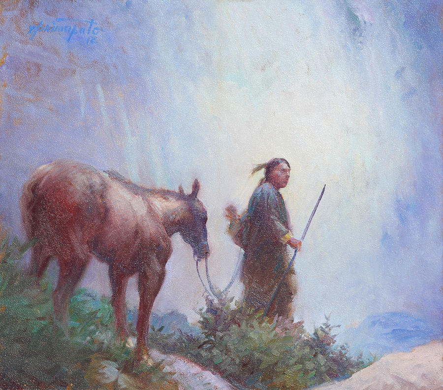 Horse Painting - Journey to the Sacred Falls by Ernest Principato