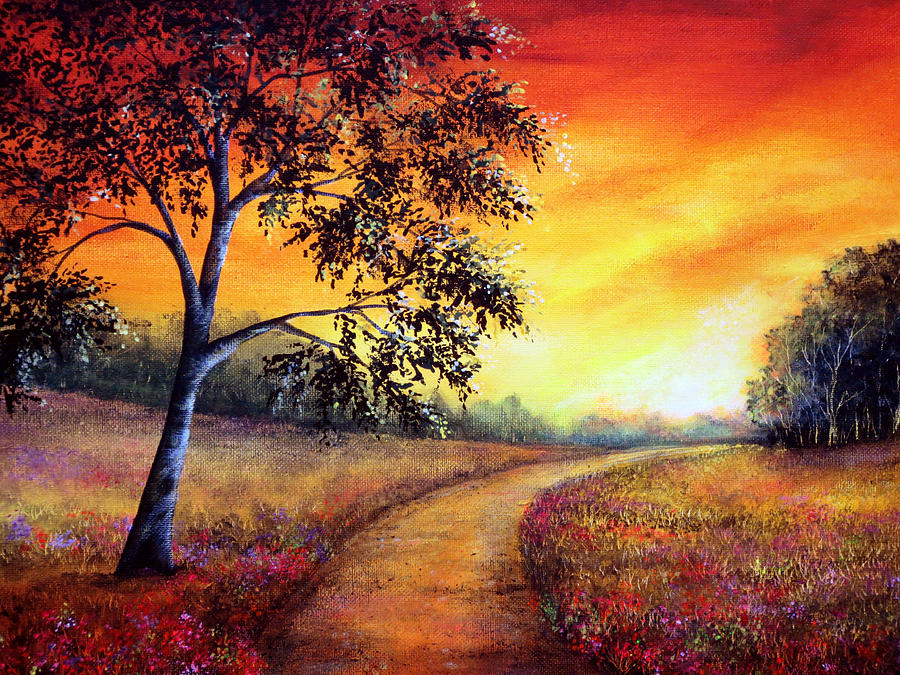 Sunset Painting - Journeys End by Ann Marie Bone