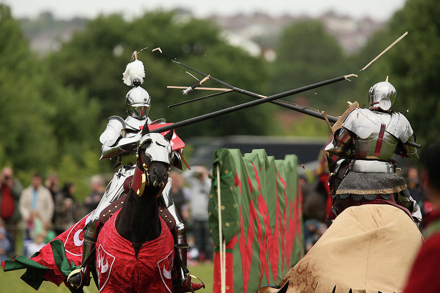 Jousting Knights Re-enact Medieval Photograph by Oli Scarff