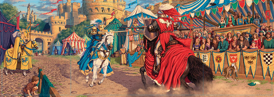 Castle Photograph - Jousting Knights by MGL Meiklejohn Graphics Licensing