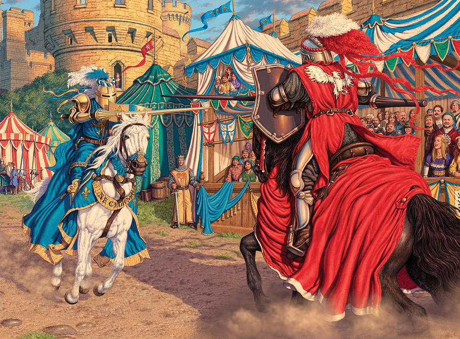 Jousting Knights Variant 1 Photograph by MGL Meiklejohn Graphics Licensing  - Pixels