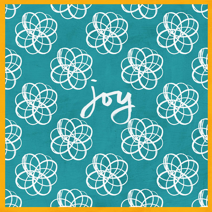 Joy Boho Floral Print Mixed Media