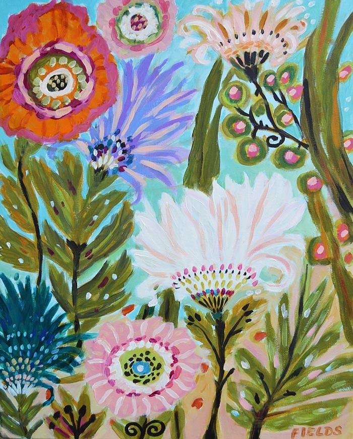 Flower Painting - Joy Garden by Karen Fields