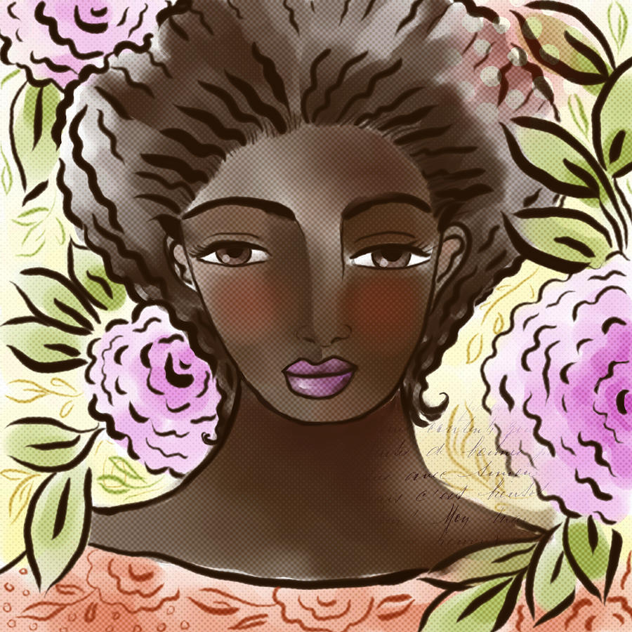 Digital Digital Art - Joy In My Flower Garden by Elaine Jackson Digital Digital Art - Joy In My Flower Garden by Elaine Jackson