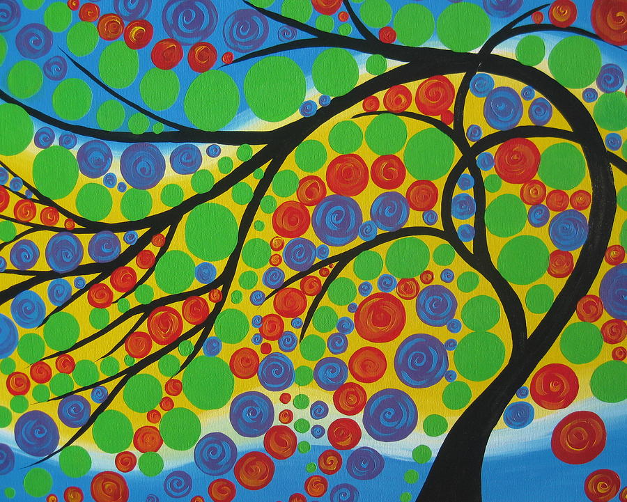 Abstract Painting - Joy in the Branches by Cathy Jacobs