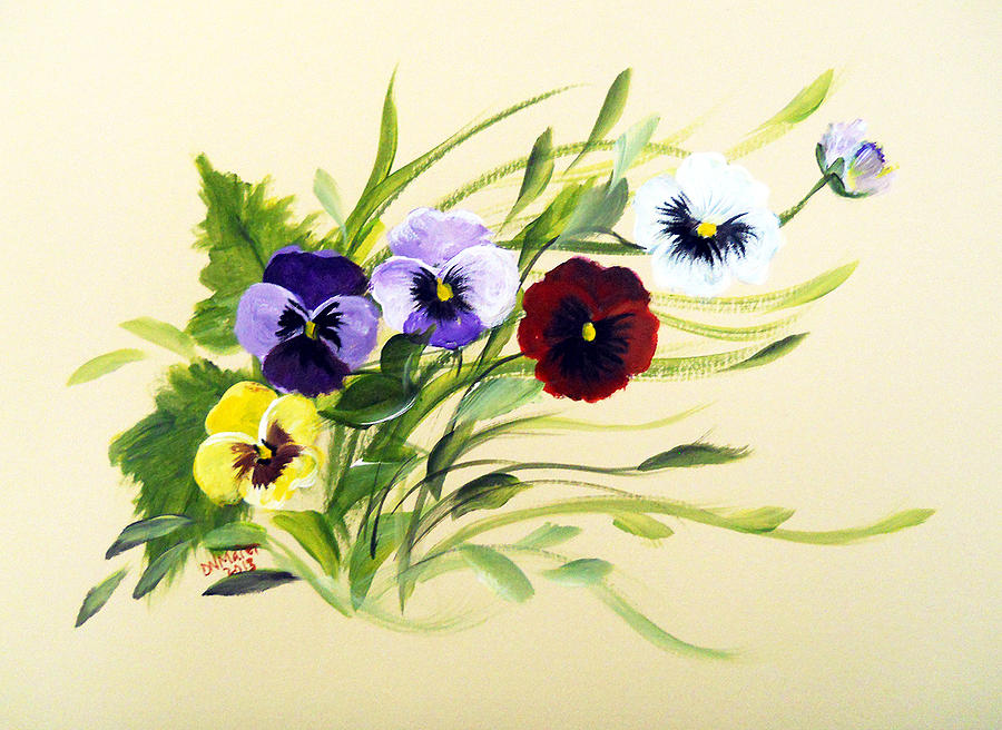 Joy of Pansies Field Painting by Dorothy Maier