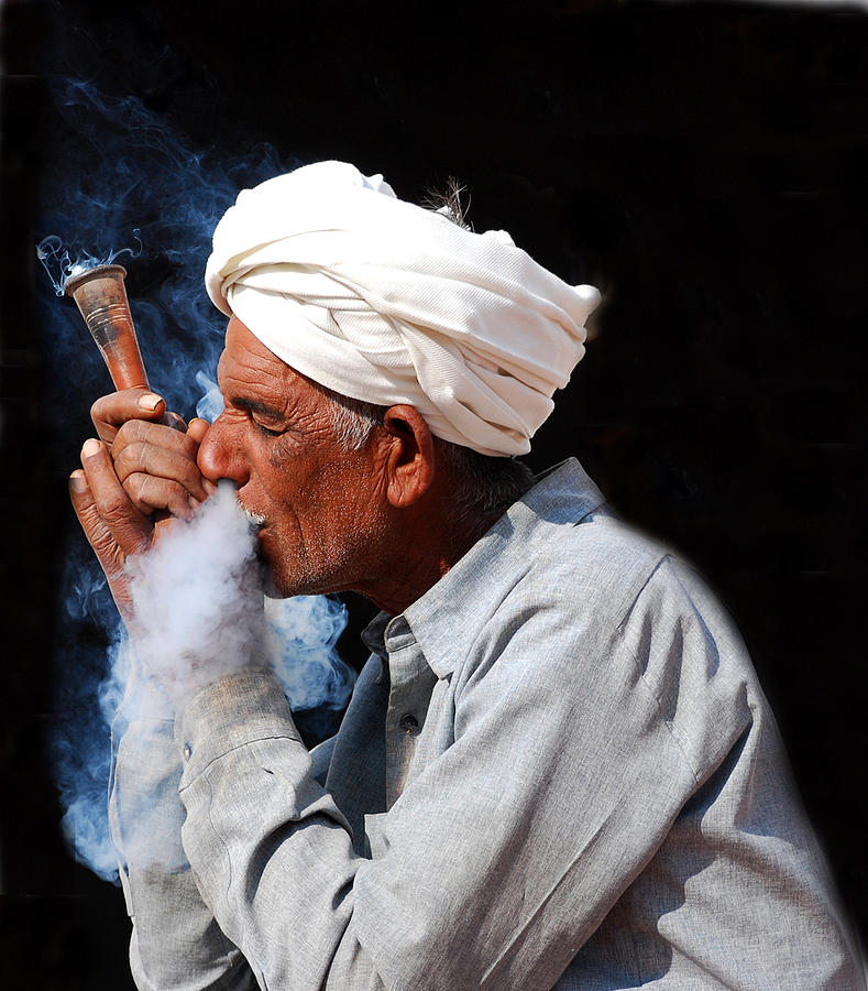 Joy Of Smoking Chillum In Rajasthan Photograph by Rakesh Sharma