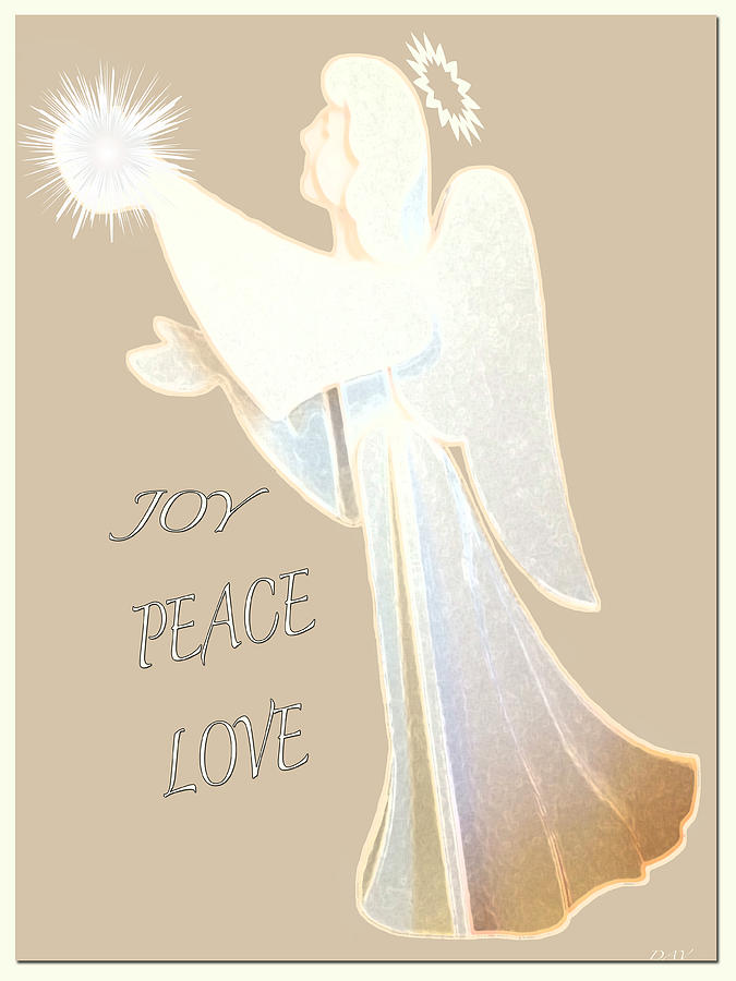 Joy Peace Love Card Mixed Media by Debra     Vatalaro