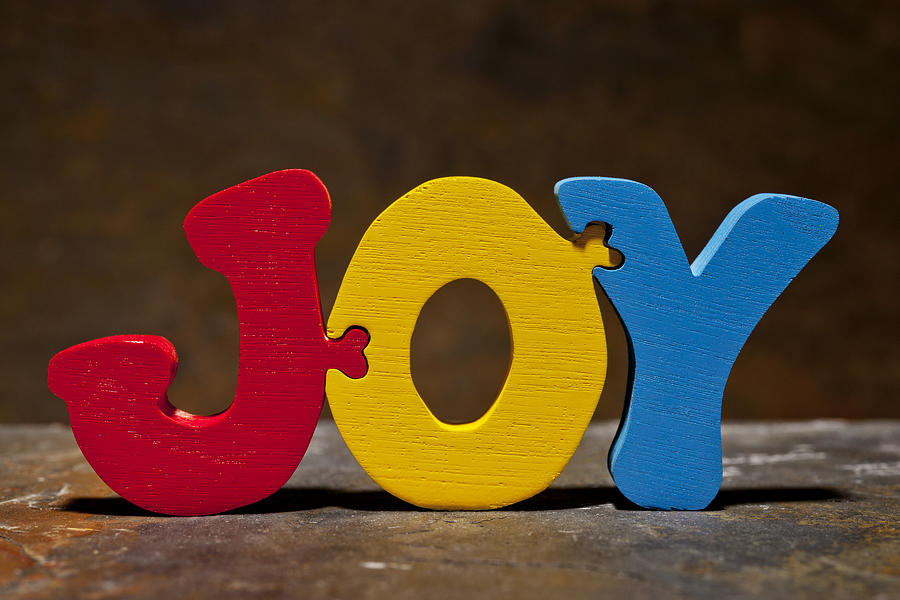 Inspirational Photograph - Joy Puzzle Painted Wood Letters by Donald  Erickson
