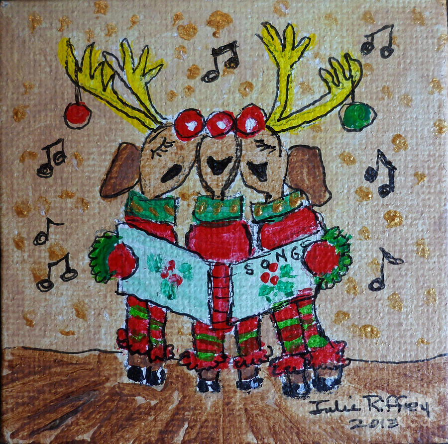 Christmas Painting - Joy To The World by Julie Brugh Riffey