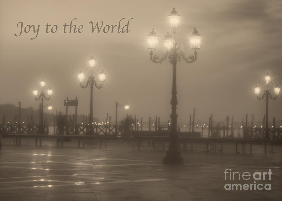 Holiday Photograph - Joy to the World with Venice Lights by Prints of Italy