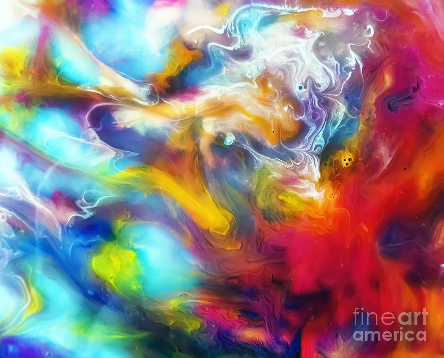 Abstract Painting - Joy watercolor abstraction painting  by Justyna Jaszke JBJart